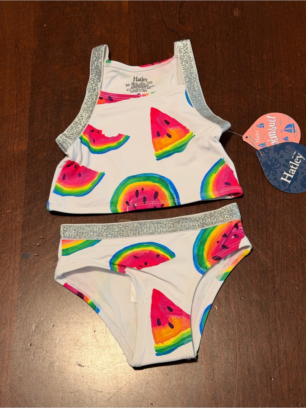 NWT Hatley 2 Piece Watermelon Swimsuit Size 2
